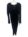 Zhivago Size 10 Black Polyester Blend Long Sleeve Surplice Back Slit Midi Dress Black / 10