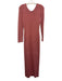 Helsa Size Medium Pink Viscose Blend Long Sleeve Stretch Knit Paneled Maxi Dress Pink / Medium