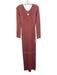 Helsa Size Medium Pink Viscose Blend Long Sleeve Stretch Knit Paneled Maxi Dress Pink / Medium