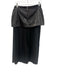 Le Superbe Size 8 Black Faux Leather Mixed Fabric Button Detail Pleated Skirt Black / 8