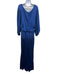 Silvia Tcherassi Size Medium Blue Viscose Blend Half Sleeve Textured Jumpsuit Blue / Medium