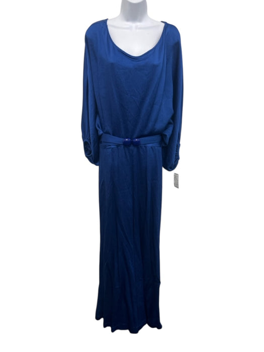 Silvia Tcherassi Size Medium Blue Viscose Blend Half Sleeve Textured Jumpsuit Blue / Medium