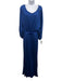 Silvia Tcherassi Size Medium Blue Viscose Blend Half Sleeve Textured Jumpsuit Blue / Medium