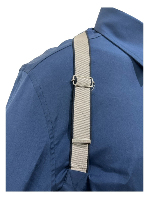 Alexander McQueen Size 16 Blue Cotton Solid Harness Men's Long Sleeve Shirt 16