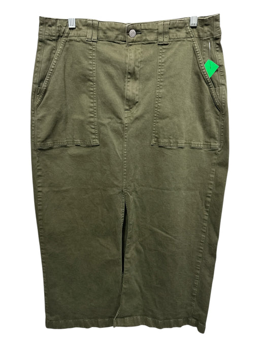Pistola Size 32 Green Cotton Zip Fly Front Slit Pockets Skirt Green / 32