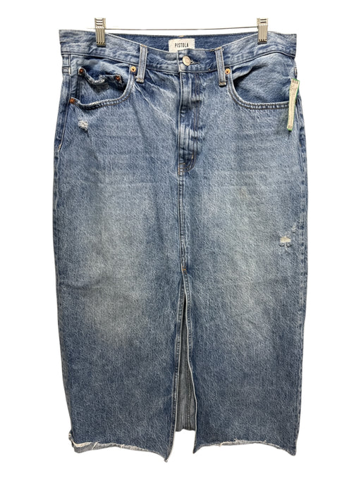 Pistola Size 32 Light Wash Cotton Denim Zip Fly Front Slit Pockets Skirt Light Wash / 32
