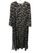 Tuckernuck Size L Black, Yellow, White Polyester Satin 1/2 Sleeve Maxi Dress Black, Yellow, White / L