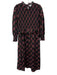 Pink City Prints Size L Black, Pink, Green Cotton Puff 3/4 Sleeve Midi Dress Black, Pink, Green / L
