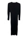 A.L.C. Size M Black Viscose Long Sleeve Gathered Side Maxi Dress Black / M