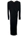 A.L.C. Size M Black Viscose Long Sleeve Gathered Side Maxi Dress Black / M
