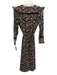Cleobella Size M Black & Multi Cotton Long Sleeve Floral Tassels Buttons Dress Black & Multi / M