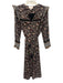 Cleobella Size M Black & Multi Cotton Long Sleeve Floral Tassels Buttons Dress Black & Multi / M