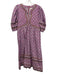 Sea New York Size L Pink & Multi Cotton Floral Puff Sleeve Midi Quilted Dress Pink & Multi / L