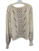 Intermix Size XL White & Multi Wool Blend Long Sleeve Cable Knit Hearts Sweater White & Multi / XL