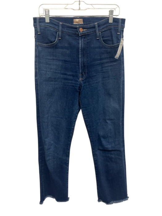 Mother Size 31 Dark Wash Cotton High Rise Zip Fly Straight Frayed Jeans Dark Wash / 31
