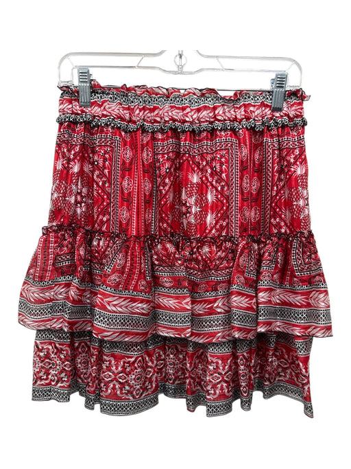 Isabel Marant Size 38 Red, White, & Black Silk Elastic Waist Bandana Print Skirt Red, White, & Black / 38