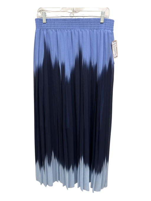 Banana Republic Size M Blue, Navy & White Polyester Pleated Dip dye Maxi Skirt Blue, Navy & White / M