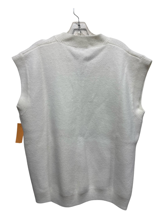 Saachi Size M/L Cream Cotton Knit Oversized Vest Sweater Cream / M/L