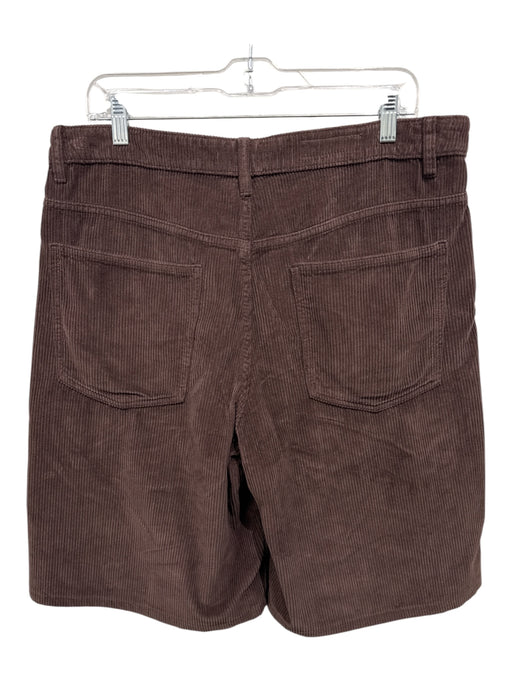 Zara Size 10 Brown Cotton Blend Corduroy High Rise Zip & Button Mid Thigh Shorts Brown / 10