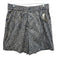 Staud Size L Navy blue & Cream Cotton Blend Abstract Stripes Zip & Button Shorts Navy blue & Cream / L