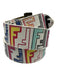 Fendi White & Multi Saffiano Leather Gold hardware Doodle Logo Belts White & Multi / L/XL