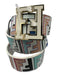Fendi White & Multi Saffiano Leather Gold hardware Doodle Logo Belts White & Multi / L/XL