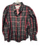 Gretchen Scott Size M Black, Red, White Silk Long puff sleeve Plaid Buttons Top Black, Red, White / M