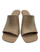 Ferragamo Shoe Size 9.5 Beige Leather Peep Toe Round Heel Mules Beige / 9.5