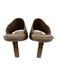 Ferragamo Shoe Size 9.5 Beige Leather Peep Toe Round Heel Mules Beige / 9.5