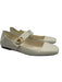 Valentino Garavani Shoe Size 41 White & Gold Leather Square Toe Logo Flats White & Gold / 41