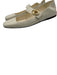 Valentino Garavani Shoe Size 41 White & Gold Leather Square Toe Logo Flats White & Gold / 41
