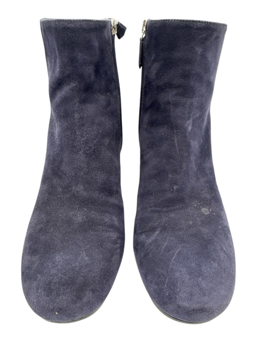 Prada Shoe Size 41 Navy Blue Suede leather Inner Side Zip Ankle Booties Navy Blue / 41
