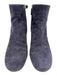 Prada Shoe Size 41 Navy Blue Suede leather Inner Side Zip Ankle Booties Navy Blue / 41