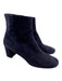 Prada Shoe Size 41 Navy Blue Suede leather Inner Side Zip Ankle Booties Navy Blue / 41