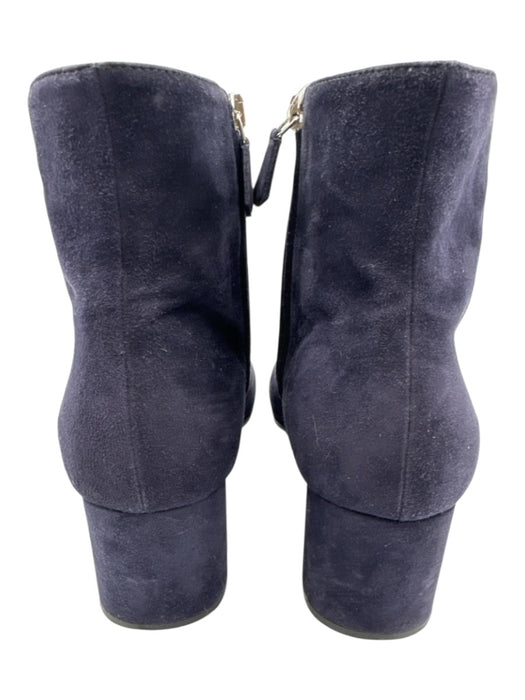 Prada Shoe Size 41 Navy Blue Suede leather Inner Side Zip Ankle Booties Navy Blue / 41