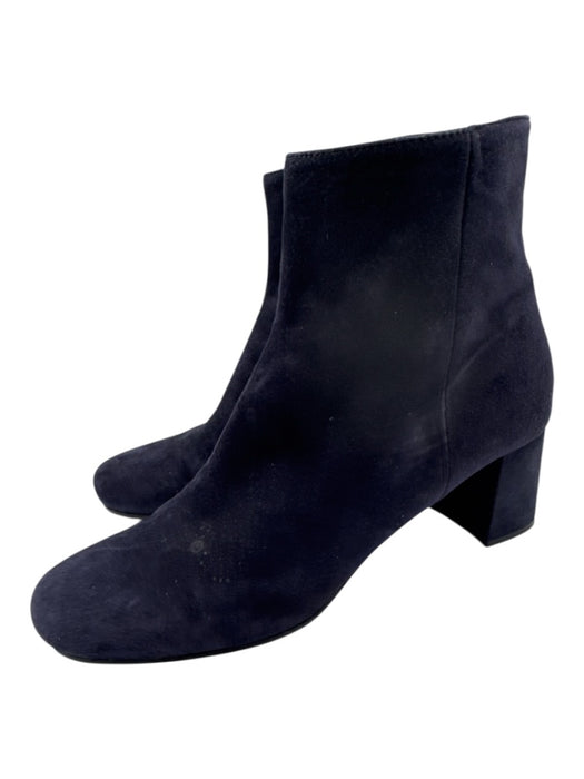 Prada Shoe Size 41 Navy Blue Suede leather Inner Side Zip Ankle Booties Navy Blue / 41