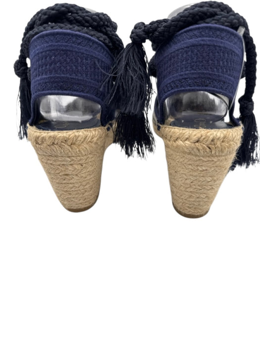 Christian Dior Shoe Size 41 Blue, White, Beige Canvas Espadrille Logo Wedges Blue, White, Beige / 41