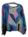 Peruvian Connection Size XL Blue, Pink & Purple Cotton Blend Long Sleeve Sweater Blue, Pink & Purple / XL