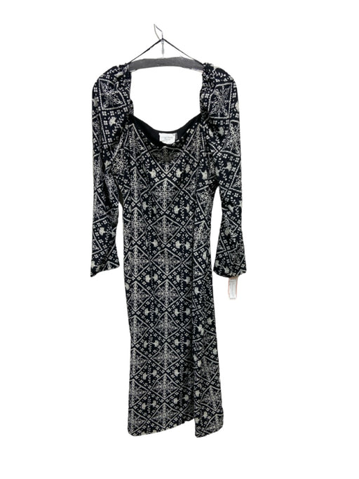 Hyacinth House Size XXL Black & White Polyester Off Center Zip Abstract Dress Black & White / XXL
