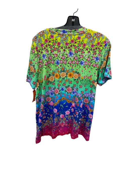 Johnny Was Size XL Multi Bamboo Blend Short Sleeve Floral Top Multi / XL
