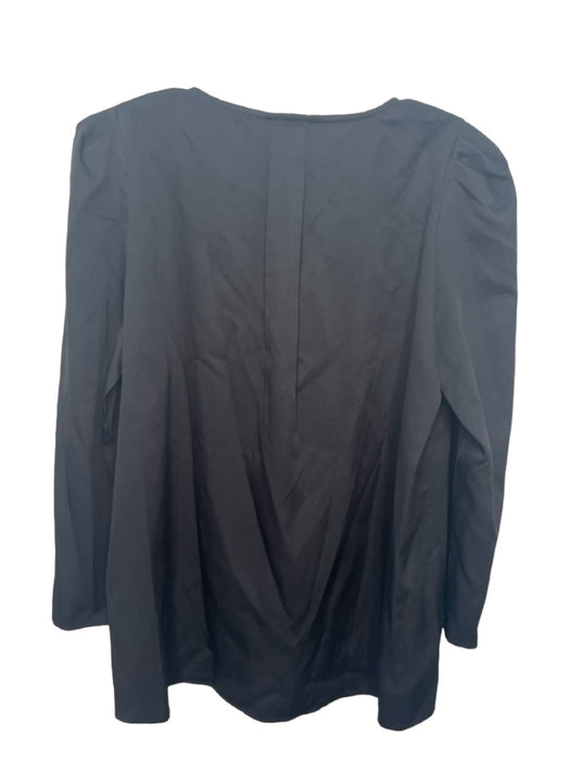 Tuckernuck Size XXL Black Polyester Blend V Neck Long Sleeve Puff Shoulder Top Black / XXL