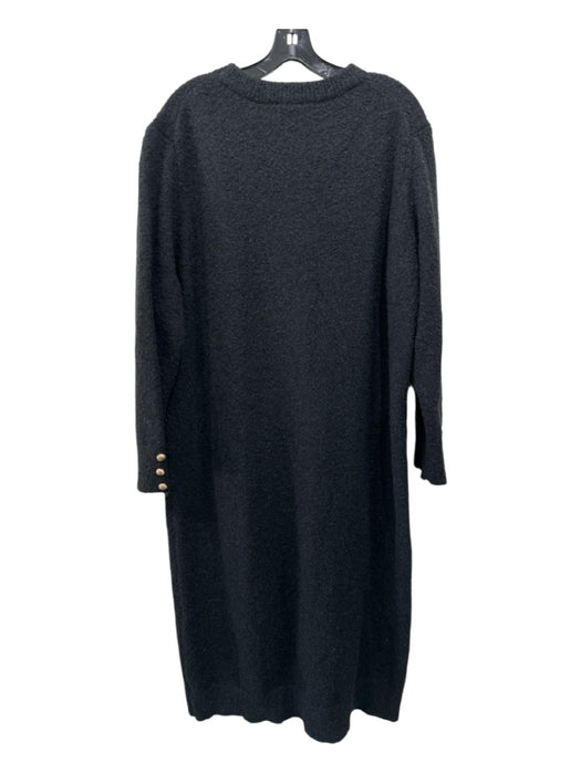 Tuckernuck Size XXL Black Polyester Knit Textured Long Sleeve Dress Black / XXL