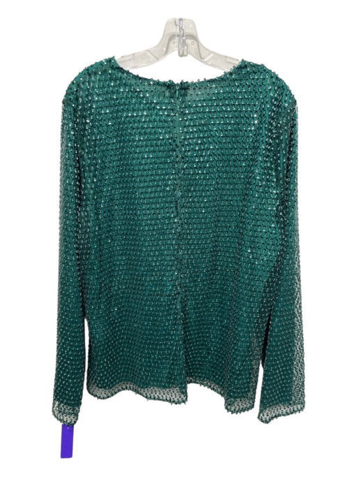 Hyacinth House Size XXL Green Polyester Beaded Sequin Tulle Overay Top Green / XXL