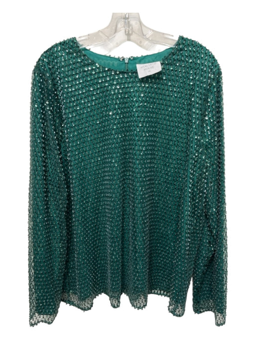 Hyacinth House Size XXL Green Polyester Beaded Sequin Tulle Overay Top Green / XXL