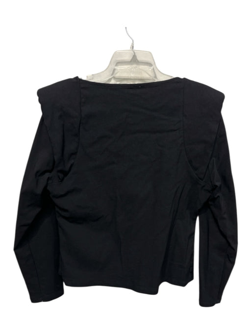 Hyacinth House Size XXL Black Cotton Blend Square Neck Shoulder Pads Top Black / XXL