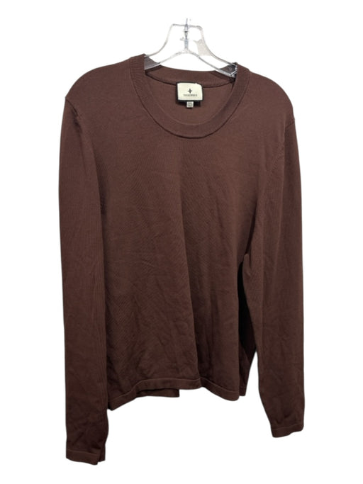 Tuckernuck Size XXL Brown Rayon & Nylon Long Sleeve Rib Knit Crew Neck Sweater Brown / XXL