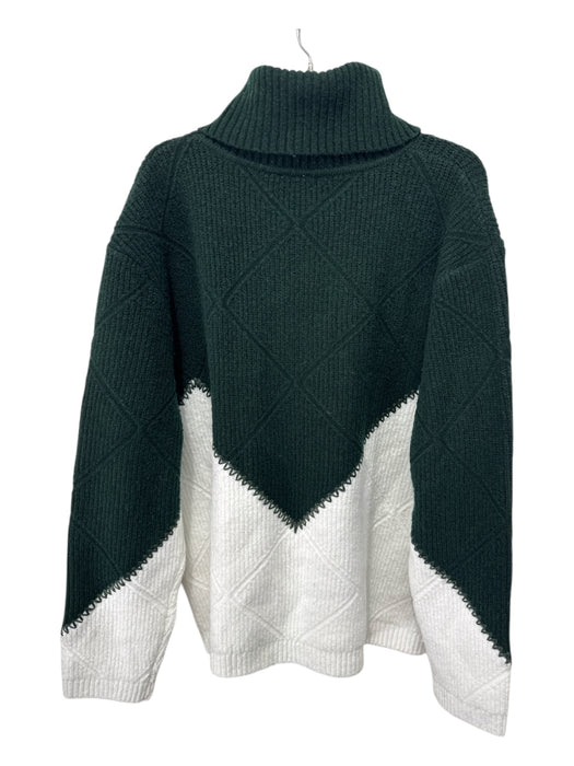 Hyacinth House Size XXL Green & White Acrylic & Wool Long Sleeve Ribbed Sweater Green & White / XXL