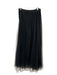 Peruvian Connection Size XL Black Nylon Elastic Waist Mesh Overlay Midi Skirt Black / XL