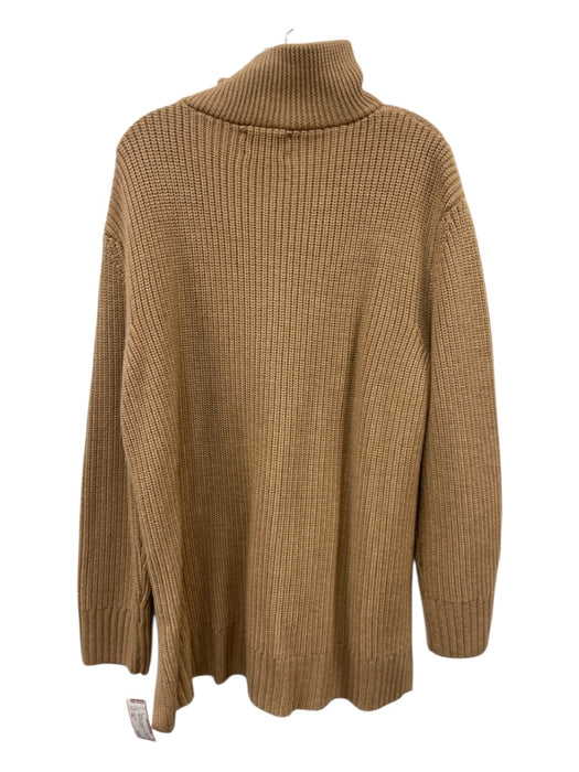 Tuckernuck Size XXL Beige Wool Long Sleeve Knit Half Zip Turtle Neck Sweater Beige / XXL