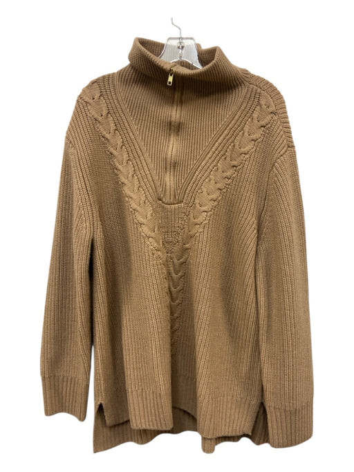 Tuckernuck Size XXL Beige Wool Long Sleeve Knit Half Zip Turtle Neck Sweater Beige / XXL